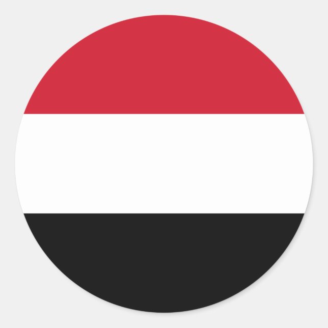 Flag of Yemen Classic Round Sticker (Front)