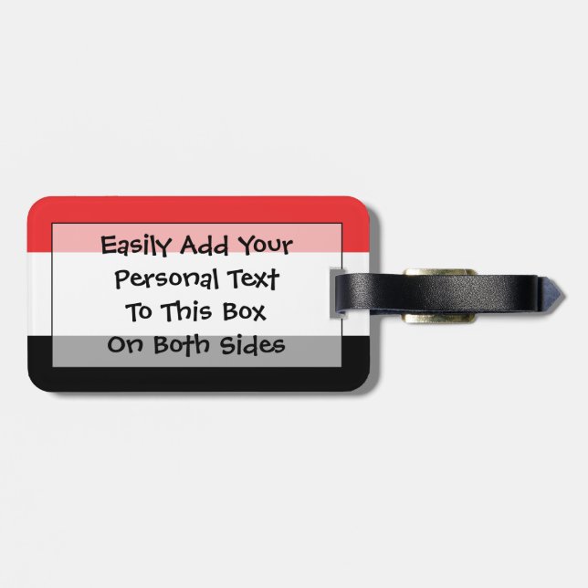 Flag of Yemen Easy ID Personal Luggage Tag (Back Horizontal)