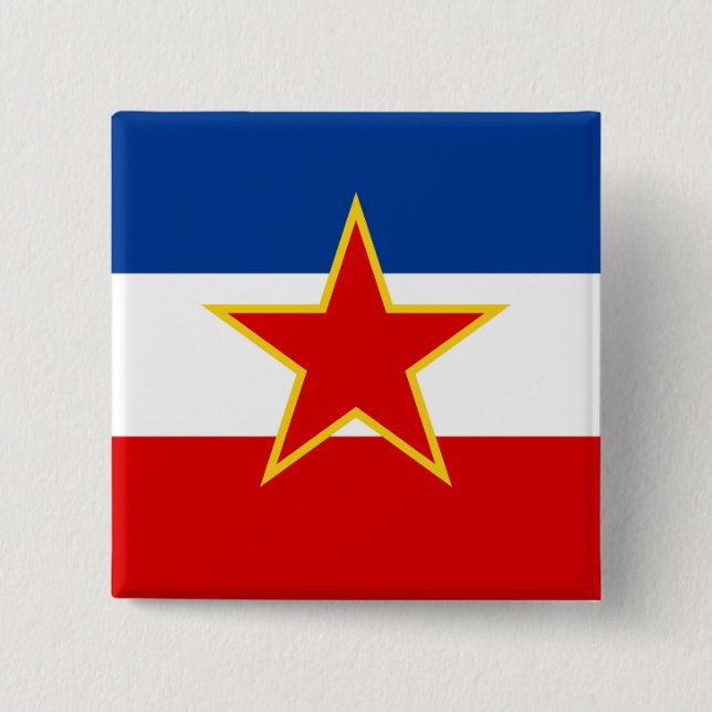 Flag of Yugoslavia 15 Cm Square Badge (Front)