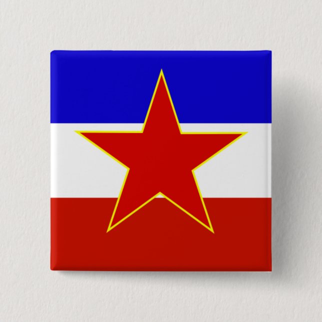 Flag of Yugoslavia 15 Cm Square Badge (Front)