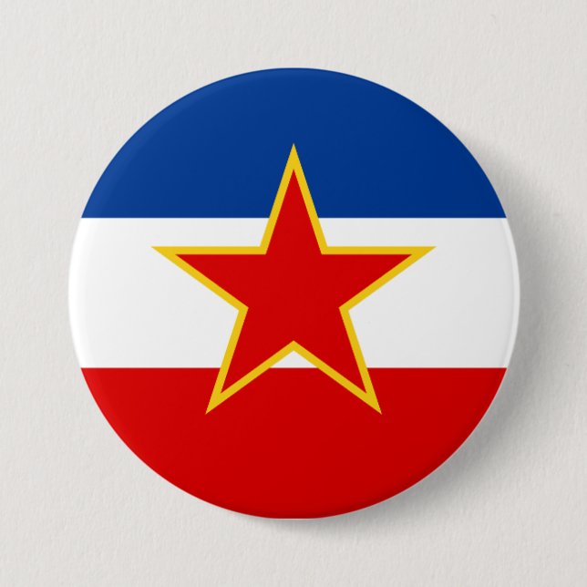 Flag of Yugoslavia 7.5 Cm Round Badge (Front)