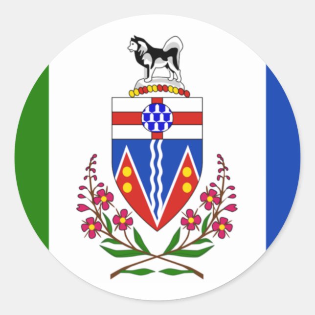 Flag of Yukon, Canada Classic Round Sticker (Front)