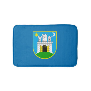 Flag of Zagreb, Croatia Bathroom Mat