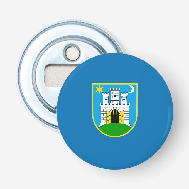 Flag of Zagreb, Croatia Bottle Opener (Front)