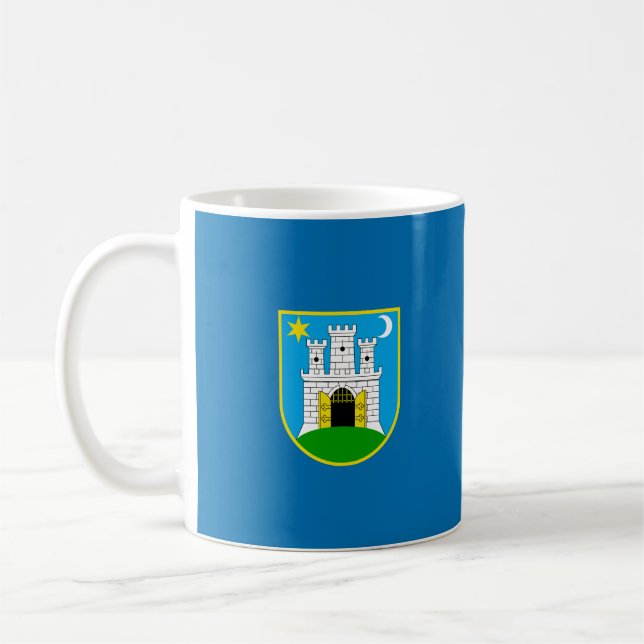 Flag of Zagreb, Croatia Coffee Mug (Left)