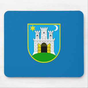 Flag of Zagreb, Croatia Mouse Pad