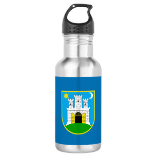 Flag of Zagreb, Croatia Stainless Steel Water Bott 532 Ml Water Bottle