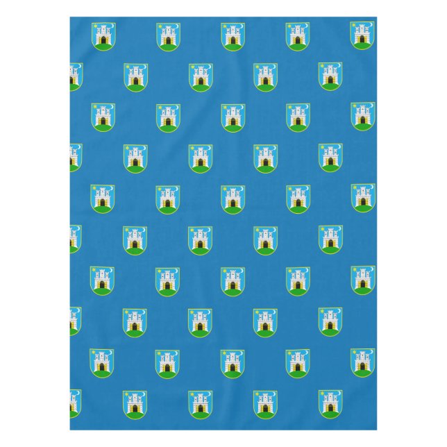 Flag of Zagreb, Croatia Tablecloth (Front)