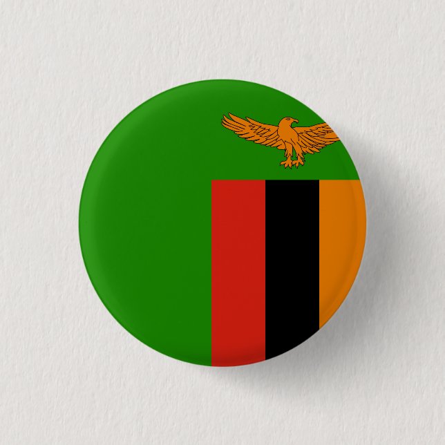 Flag of Zambia 3 Cm Round Badge (Front)