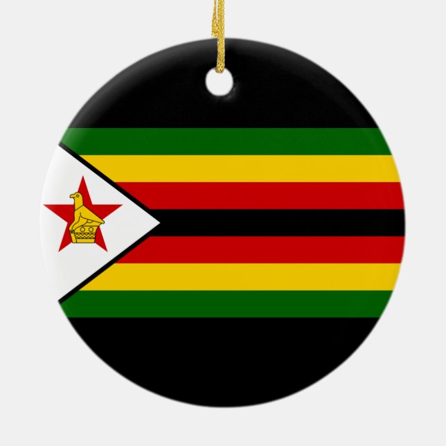 Flag of Zimbabwe Ceramic Ornament (Back)