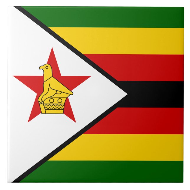 Flag of Zimbabwe Ceramic Tile (Front)