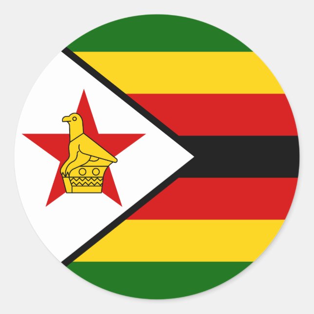Flag of Zimbabwe Classic Round Sticker (Front)