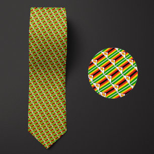 Flag of Zimbabwe Pattern Tie