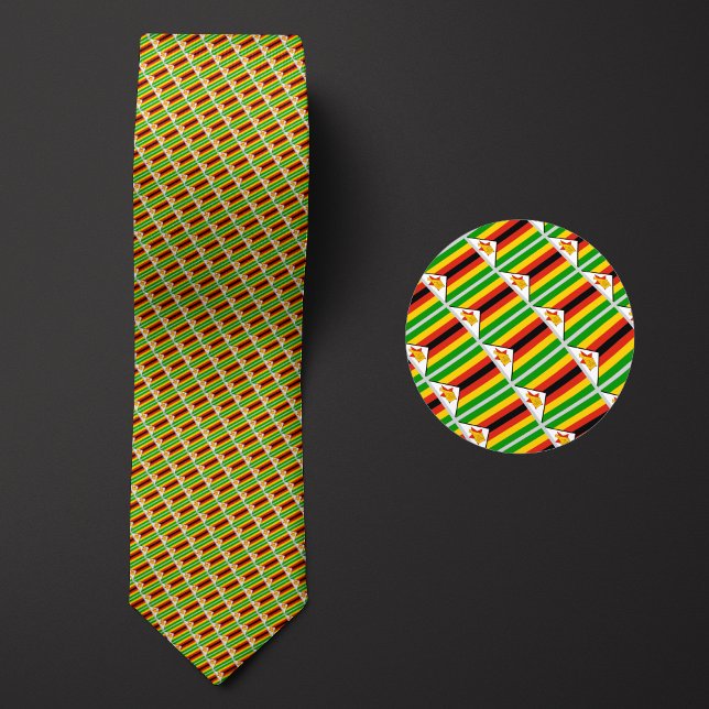 Flag of Zimbabwe Pattern Tie (Creator Uploaded)