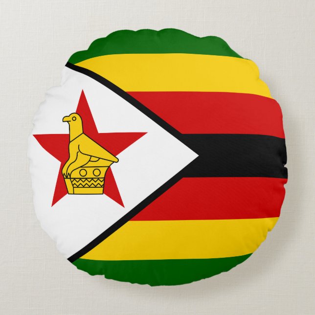 Flag of Zimbabwe Round Cushion (Front)