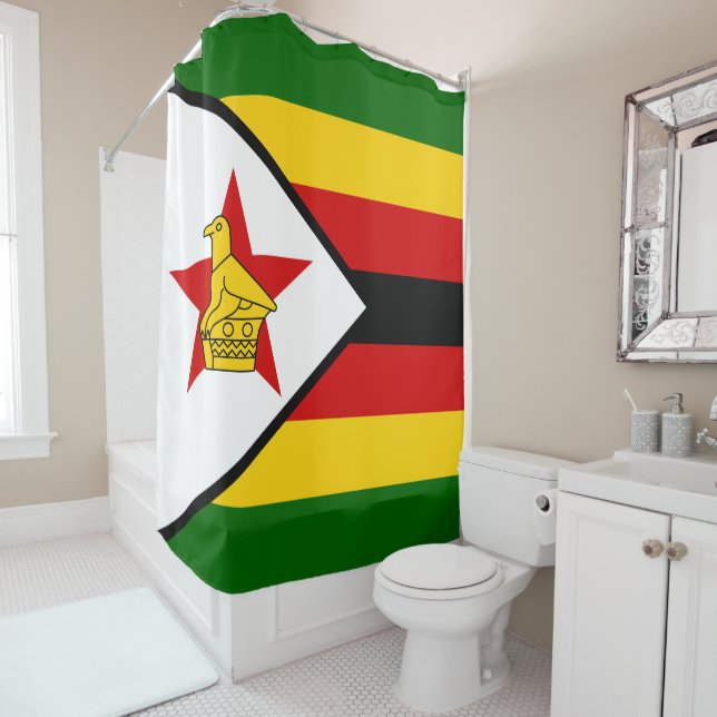 Flag of Zimbabwe Shower Curtain (In Situ)