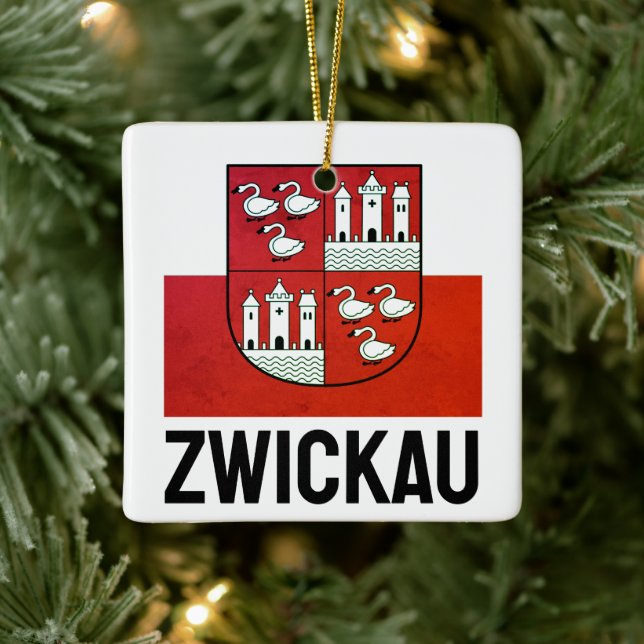 Flag of Zwickau, Germany Ceramic Ornament (Tree)