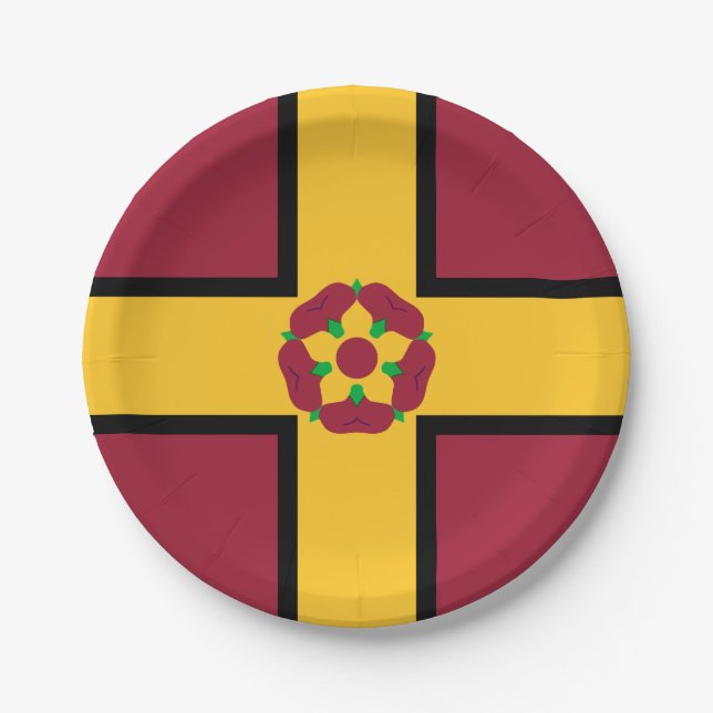 Flag on Northamptonshire Paper Plates (Front)