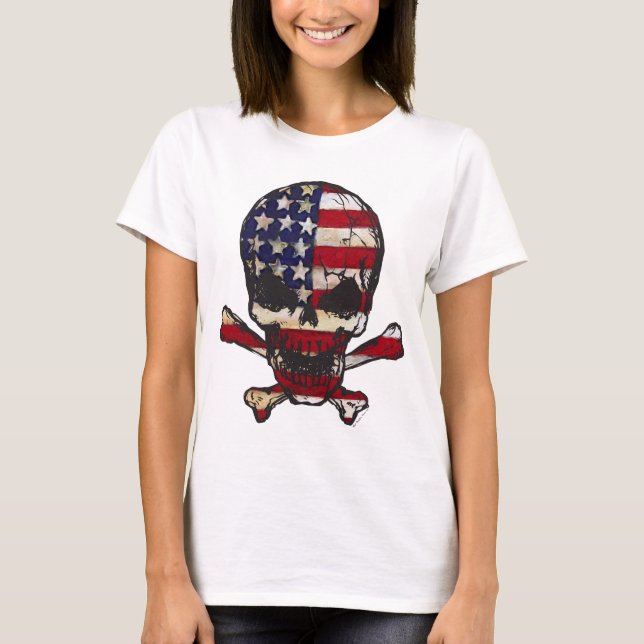 Flag-painted-Skull.png T-Shirt (Front)