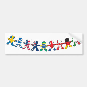 Flag Paper Dolls Bumper Sticker