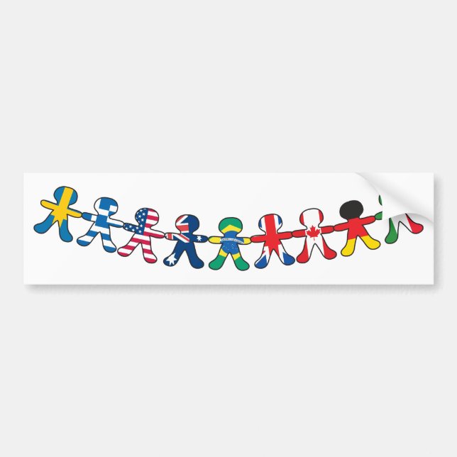 Flag Paper Dolls Bumper Sticker (Front)
