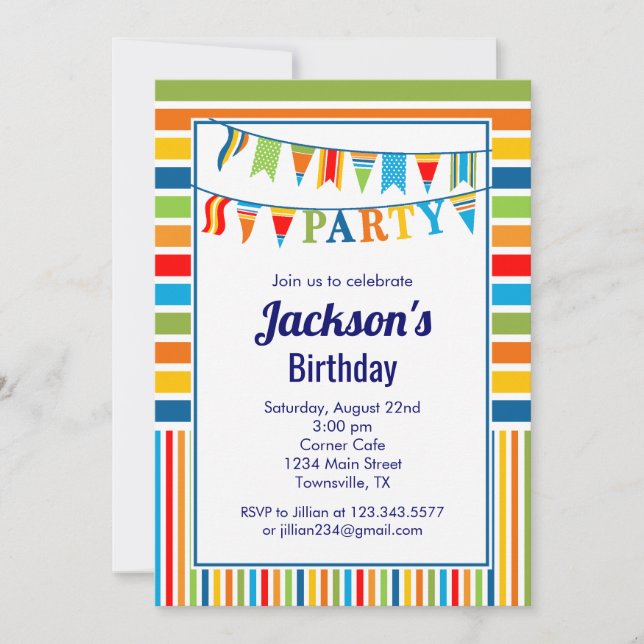 Flag Party Invitation (Front)