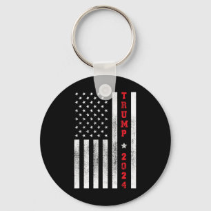 Flag Patriotic 4th Of July Trump 2024  Key Ring