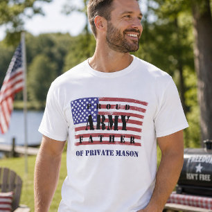 Flag Patriotic Proud Army Father Distressed T-Shirt