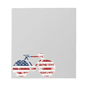 flag patriotic United States of America bicycle Notepad
