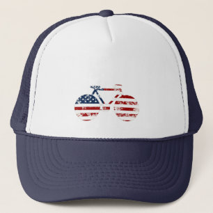 flag patriotic United States of America biking Trucker Hat