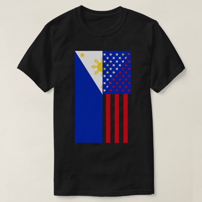 Flag Philippines USA T-Shirt (Design Front)