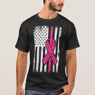 Flag Pink Ribbon Breast Cancer Awareness Month 1 T-Shirt