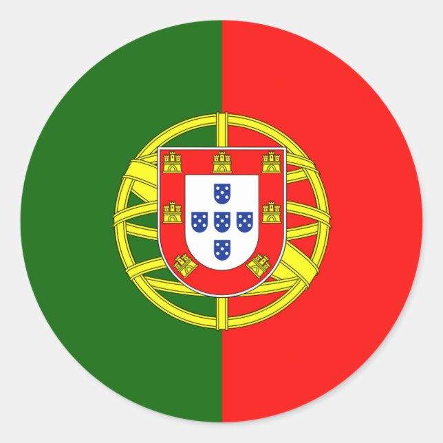 Flag Portugal Classic Round Sticker (Front)