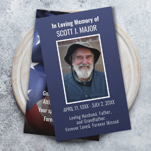 Flag Prayer Card Photo Ombre Blue Card