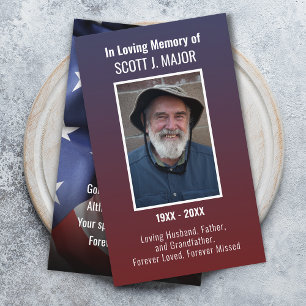 Flag Prayer Card Photo Ombre Blue Red Card