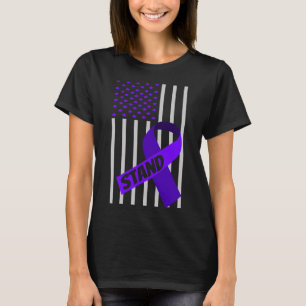 Flag Purple Ribbon Products Opioid Overdose Awaren T-Shirt