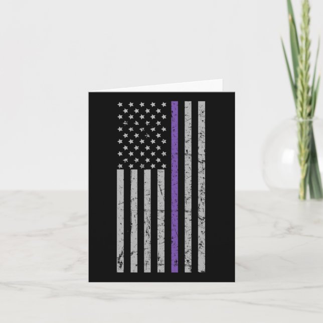 Flag Purple Strip Memories Problem Heimer  Card (Front)