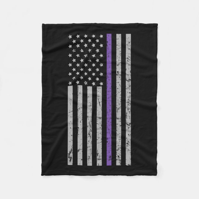 Flag Purple Strip Memories Problem Heimer  Fleece Blanket (Front)