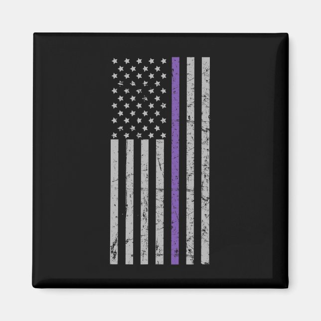 Flag Purple Strip Memories Problem Heimer  Magnet (Front)