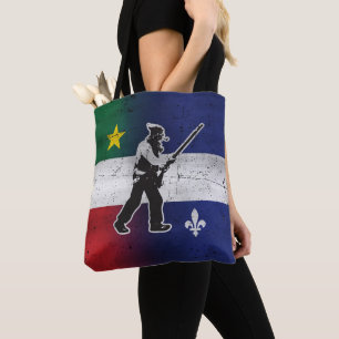 Flag Quebec and Patriote Henri Julien eroded Tote Bag