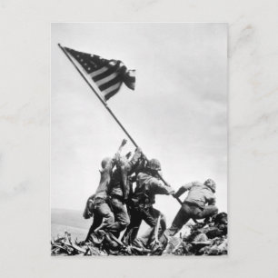 Flag raising on Iwo Jima_War Image Postcard