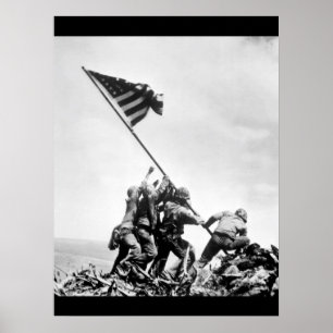 Flag raising on Iwo Jima_War Image Poster