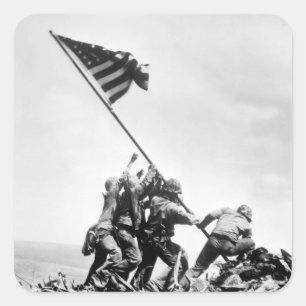 Flag raising on Iwo Jima_War Image Square Sticker