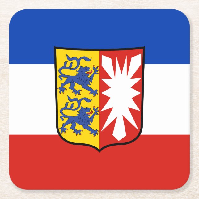 Flag Schleswig-Holstein Square Paper Coaster (Front)