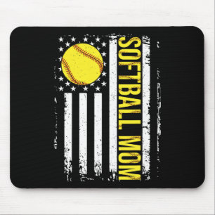 Flag Softball Team Softball Mum Mothers Day Women  Mouse Pad