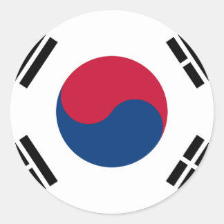 Flag South Korea 대한민국 Classic Round Sticker