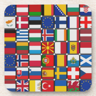 Flag Squares on Square Cork Coasters (Set of 6)