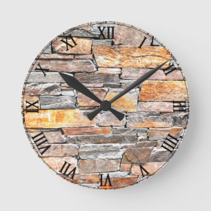 Flag stone round clock