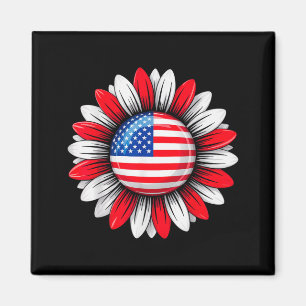 Flag Sunflower Patriotic July 4th Independence Day Magnet