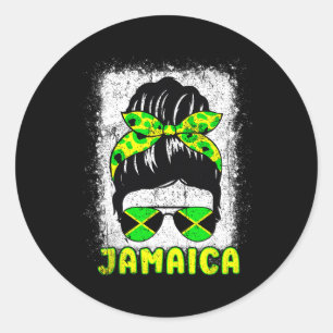 Flag Sungles Black Woman Melanin Queen Afro Classic Round Sticker